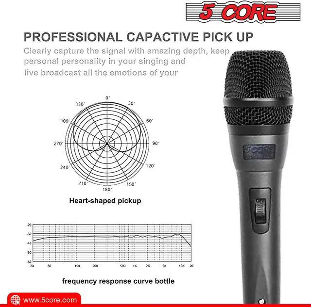 Alt view image 2 of 7 - 5 Core Professional Microphone Audio Dynamic Cardiod Karaoke Singing Wired Mic Music Recording Karaoke Microphone ND-32 ARMEX