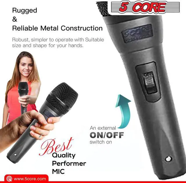 Alt view image 6 of 7 - 5 Core Professional Microphone Audio Dynamic Cardiod Karaoke Singing Wired Mic Music Recording Karaoke Microphone ND-32 ARMEX