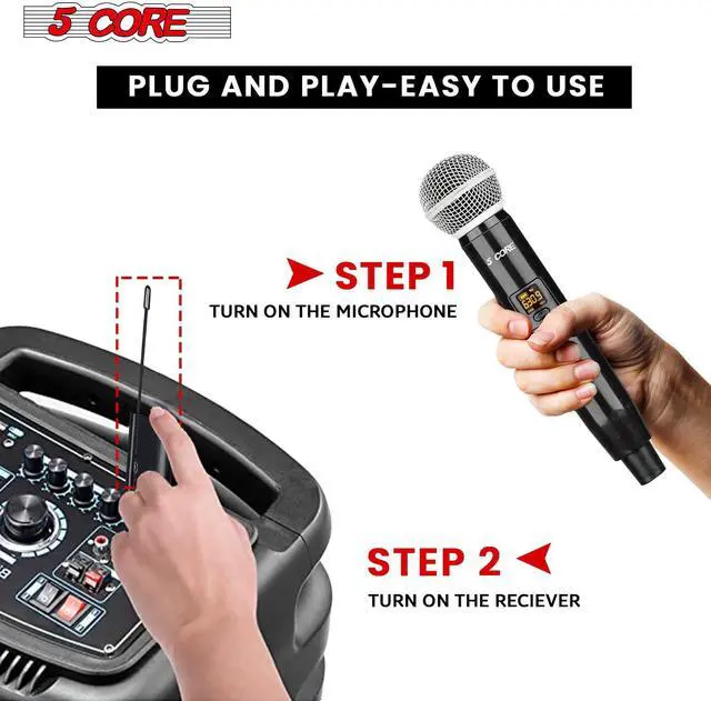 Alt view image 5 of 6 - 5 Core Pro Wireless Handheld Microphone Transmitter with Vocal Microphone Capsule for use with Wireless Systems Rechargeable Digital WM 1001