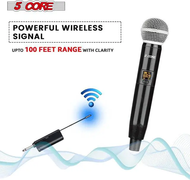 Alt view image 6 of 6 - 5 Core Pro Wireless Handheld Microphone Transmitter with Vocal Microphone Capsule for use with Wireless Systems Rechargeable Digital WM 1001