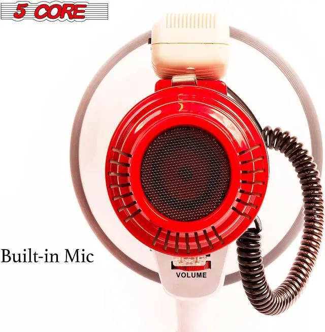 Alt view image 3 of 7 - 5Core Megaphone Speakers Pro Bullhorn Handheld Police Siren Voice Recording 77SF