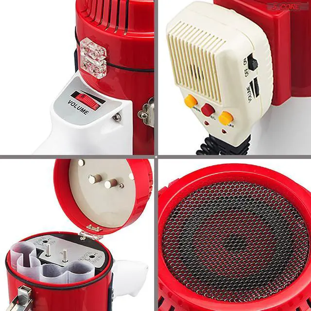 Alt view image 4 of 7 - 5Core Megaphone Speakers Pro Bullhorn Handheld Police Siren Voice Recording 77SF
