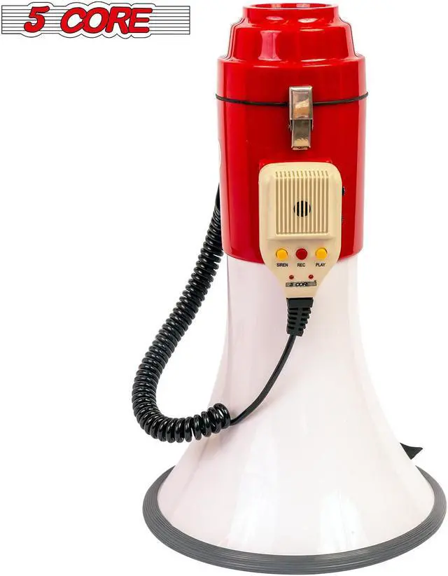 Alt view image 2 of 7 - 5Core Megaphone Speakers Pro Bullhorn Handheld Police Siren Voice Recording 77SF
