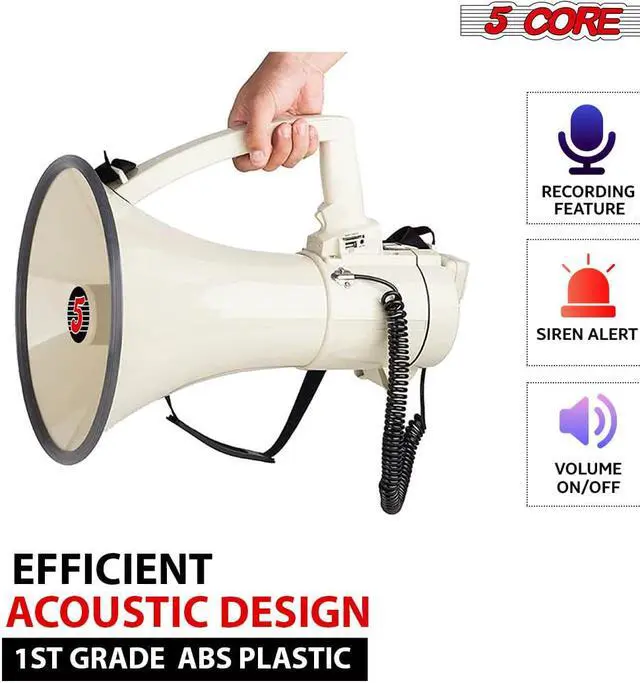 Alt view image 5 of 7 - Megaphone Bullhorn Cheer Horn Mic Recording Siren Blow Horn Hand Held Mega Phone Loudhailer 5 Core 3501 USB