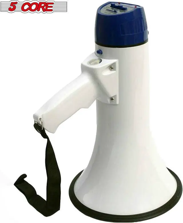 Alt view image 2 of 7 - 5Core Megaphone Handheld Bullhorn Cheer Loudspeaker Bull Horn Speaker Megaphono Siren Sling Strap Portable 20R WoB