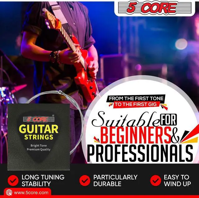 Alt view image 4 of 7 - 5 Core Nickel Wound Acoustic Electric Guitar Strings; Extra Light; Gauge 0.009-0.042 GS EL