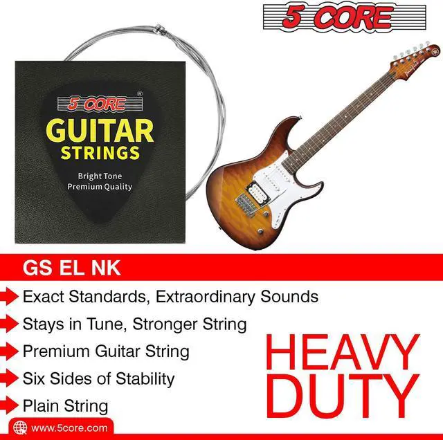 Alt view image 7 of 7 - 5 Core Nickel Wound Acoustic Electric Guitar Strings; Extra Light; Gauge 0.009-0.042 GS EL