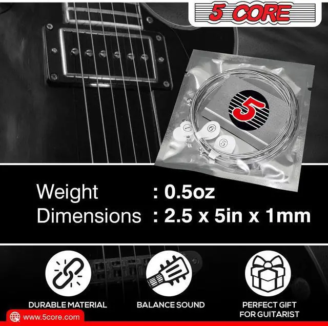 Alt view image 6 of 7 - 5 Core Electric Guitar Strings; Pure Nickel Guitar Strings .010-.048 Guitar Strings Electric 6 String set GS EL NK