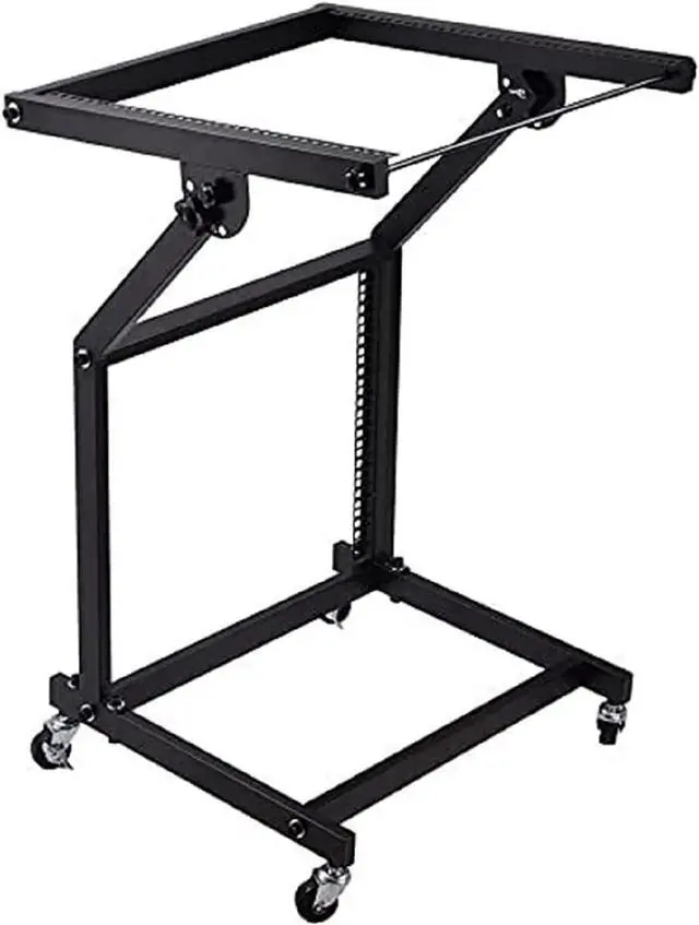 Alt view image 7 of 7 - 9U Rack Mount DJ Gear Mixer Stand Professional Stage Equipment 9 U For Music Studio Booth Pro Audio Recording Cabinet Party Stage Show (with 4 Wheels; 4 Poles) 5 Core (9U) (RACK STAND 9U)