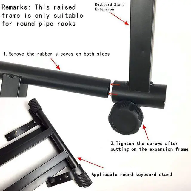 Alt view image 5 of 7 - Keyboard Stand Extension Adapter X-Style Keyboard Stand With 2 tier 5Core KS 2T