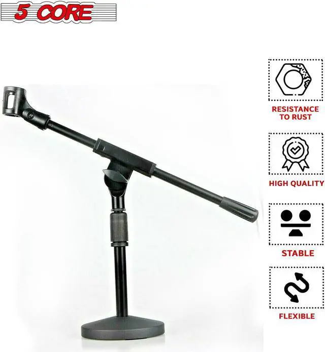Alt view image 7 of 7 - 5Core Adjustable Desk Microphone Stand Boom Arm w/ NonSlip Mic Clip Twist Clutch MSSB