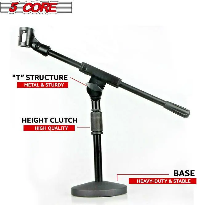 Alt view image 6 of 7 - 5Core Adjustable Desk Microphone Stand Boom Arm w/ NonSlip Mic Clip Twist Clutch MSSB