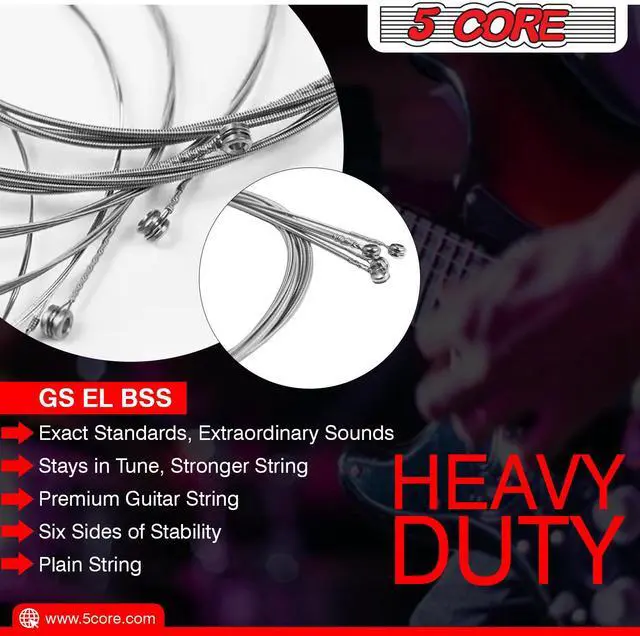 Alt view image 4 of 7 - 5 Core Electric Guitar Strings;  Pure Nickel Guitar Strings .010-.048 Guitar Strings Electric String in 1 set GS EL BSS 4PCS