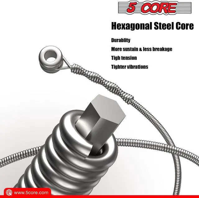 Alt view image 3 of 7 - 5 Core Electric Guitar Strings;  Pure Nickel Guitar Strings .010-.048 Guitar Strings Electric String in 1 set GS EL BSS 4PCS