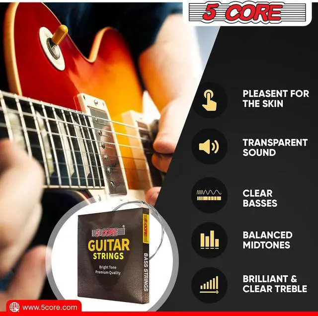 Alt view image 7 of 7 - 5 Core Electric Guitar Strings;  Pure Nickel Guitar Strings .010-.048 Guitar Strings Electric String in 1 set GS EL BSS 4PCS