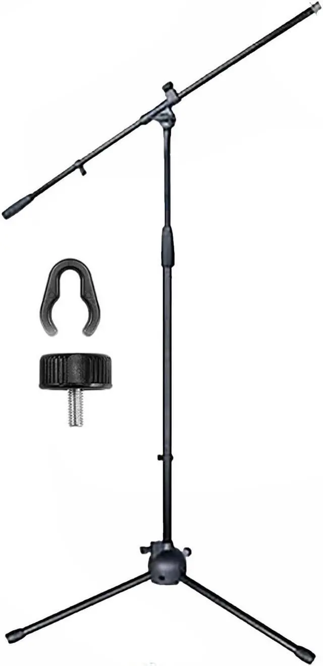 Main image of 5 Core Foldable Tripod Microphone Stand - Universal Mic Mount and Height Adjustable from 36 to 65 Inch High w/ Extending Telescoping Boom Arm Up to 30" - Knob Tension Lock Mechanism w/ Mic Clip MS 080