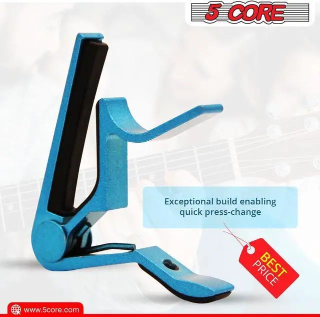 Alt view image 4 of 7 - 5 Core Guitar Capo Acoustic Clip Guitar String Instrument Clamp Fret Electric Guitar Accessories Kapo Guitar Neck CAPO BLUE