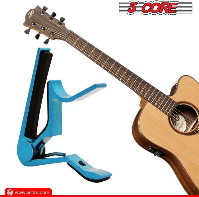 Alt view image 6 of 7 - 5 Core Guitar Capo Acoustic Clip Guitar String Instrument Clamp Fret Electric Guitar Accessories Kapo Guitar Neck CAPO BLUE