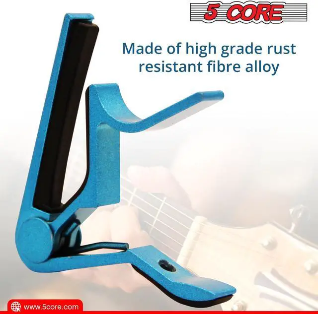 Alt view image 5 of 7 - 5 Core Guitar Capo Acoustic Clip Guitar String Instrument Clamp Fret Electric Guitar Accessories Kapo Guitar Neck CAPO BLUE