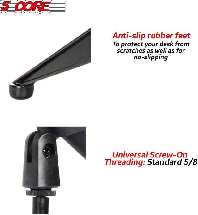 Alt view image 3 of 7 - Mini Microphone Stand Tripod Universal Adjustable Desk Microphone Stand Portable Foldable Table Top Desktop Stand with Small Plastic Microphone Clip 5 Core