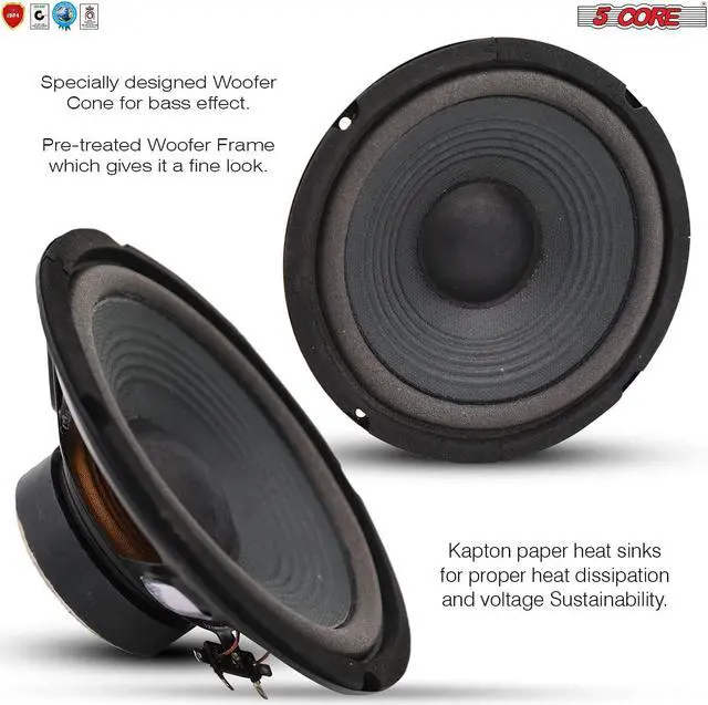 Alt view image 4 of 7 - 6.5 inch Car Subwoofer Replacement DJ Speaker Sub Woofer Loudspeaker Wide Range Loud 5 Core WF 672