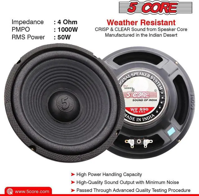 Alt view image 3 of 4 - 8 inch Subwoofer Replacement DJ Speaker Sub Woofer Loudspeaker Wide Range Loud 5 Core WF 8"-890 Ratings (1 Piece)