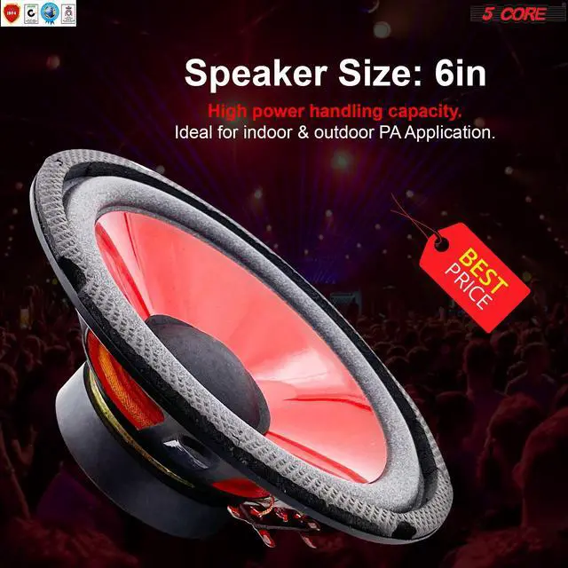 Alt view image 7 of 7 - Products 6 inch Subwoofer Replacement DJ Speaker Sub Woofer Loudspeaker Wide Range Loud 5 Core WF 672 PP