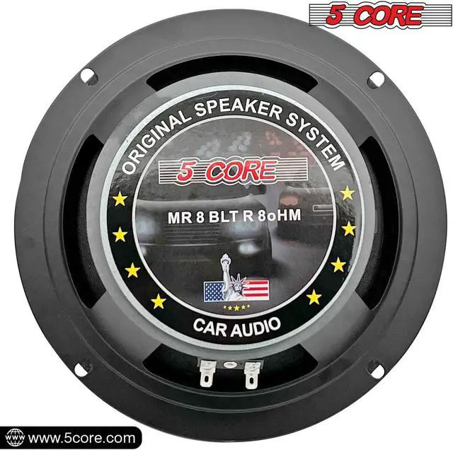 Alt view image 6 of 7 - 5 Core 8 Car Audio Speakers with Bullet 580 W 8 Ohm Mid-Range Loudspeaker MR 8 BLT R 8oHM