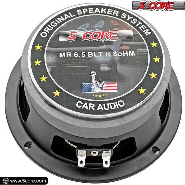 Alt view image 3 of 7 - 5 Core 6.5 Car Audio Speakers with Bullet 500 W 8 Ohm Mid-Range Loudspeaker MR 6.5 BLT R 8oHM