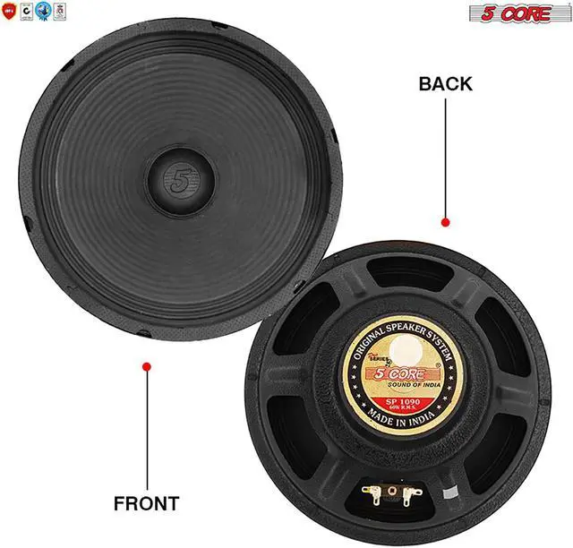 Alt view image 2 of 7 - 10 inch Car Audio Speaker bass woofer1000 Watt High Power Bass Surround Sound Stereo System DJ Loudspeaker Wide Range Foam Edge Cone 4 ohms 90mm 5 Core SP-1090Ratings