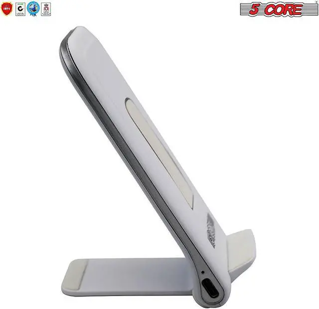 Alt view image 5 of 7 - Dock Stand Charger Wireless Black & White 1 Pair Qi 15W Wire Less Fast Charger Pad Stand Quick Charging 5 Core CDKW03