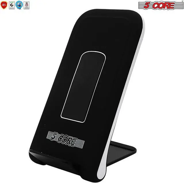 Alt view image 4 of 7 - Dock Stand Charger Wireless Black & White 1 Pair Qi 15W Wire Less Fast Charger Pad Stand Quick Charging 5 Core CDKW03
