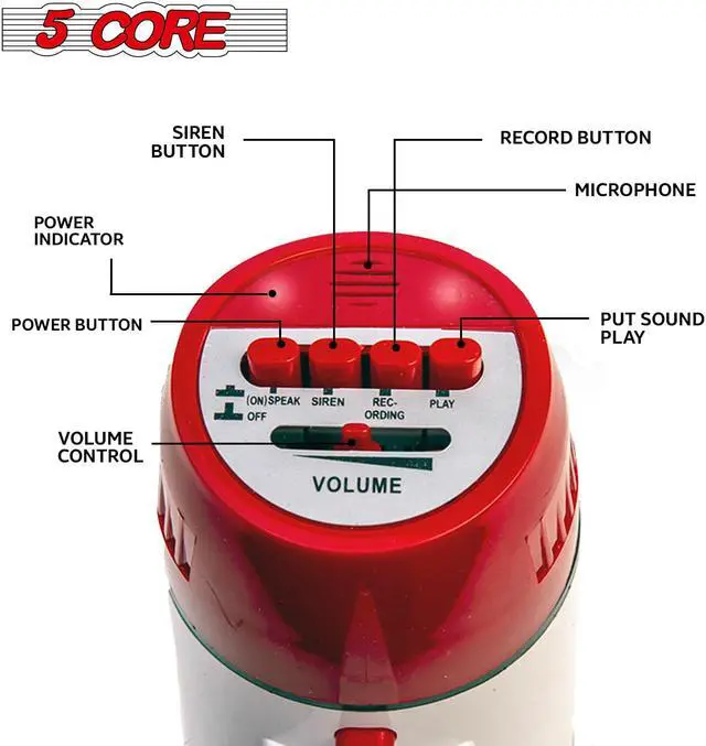 Alt view image 6 of 7 - Megaphone Speakers Blow Horn Pro Loud Speaker Bullhorn Handheld Siren Voice Recording 6R