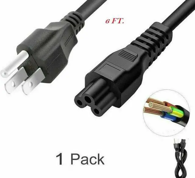 Alt view image 2 of 7 - 5 Core Replacement UL Listed AC Wall Power Cord 6 Feet 3 Prong Universal AC Cable for LG TV Dell HP Asus Toshiba Lenovo Acer Samsung Laptop Notebook Computer Charger PL 1001