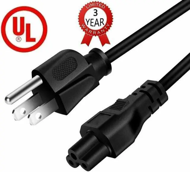 Alt view image 6 of 7 - 5 Core Replacement UL Listed AC Wall Power Cord 6 Feet 3 Prong Universal AC Cable for LG TV Dell HP Asus Toshiba Lenovo Acer Samsung Laptop Notebook Computer Charger PL 1001