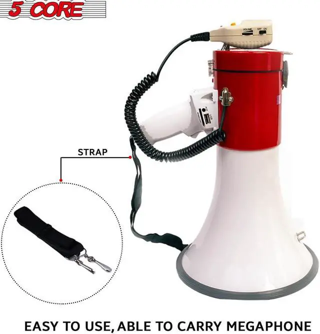 Alt view image 3 of 7 - Megaphone Speakers Blow Horn Pro Sports Event Bull Loud Cheer Speaker Recording 66SF 5 Core