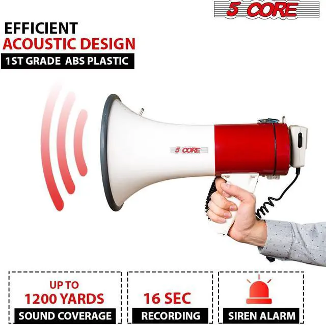 Alt view image 7 of 7 - Megaphone Speakers Blow Horn Pro Sports Event Bull Loud Cheer Speaker Recording 66SF 5 Core