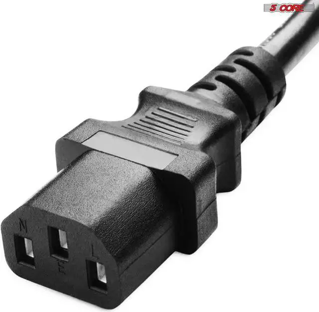Alt view image 6 of 7 - 5 Core Extra Long AC Wall Power Cord for Led TV Vizio Samsung 12 Feet 3 Prong PC 1002