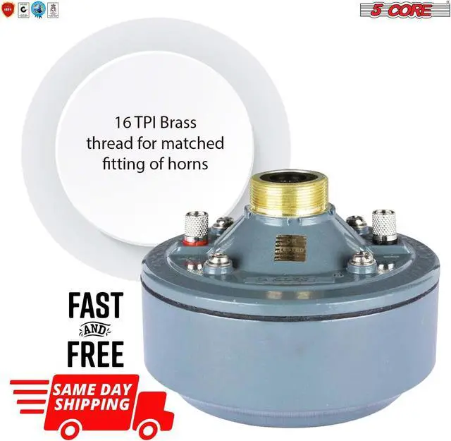 Alt view image 6 of 7 - Compression Horn Tweeter Driver Unit Screw-On Speaker 8 ohms High Frequency 5 Core DU 60WRatings Online