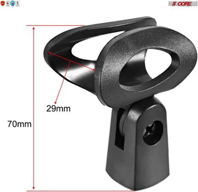 Alt view image 3 of 6 - 3-Pack Large Microphone Clips for all Handheld 5 Core MC 03 3PCS