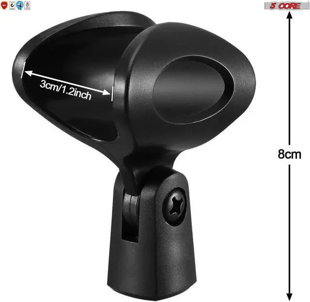 Alt view image 7 of 7 - 2-Pack Large Microphone Clips for all Handheld 5 Core MC 02 2PCS