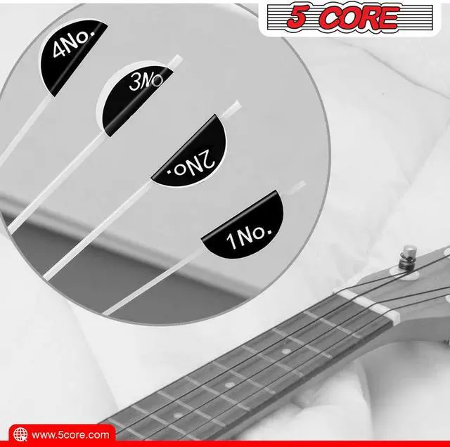Alt view image 4 of 7 - 5 Core Ukulele Strings;  Tuning Replacement 4 Pieces String in 1 Pack for Musical Instruments Easy for Beginners Easy on Fingertips for General Ukulele Sweet Sound UKS 1SET (4PCS)