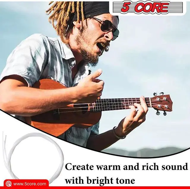 Alt view image 6 of 7 - 5 Core Ukulele Strings;  Tuning Replacement 4 Pieces String in 1 Pack for Musical Instruments Easy for Beginners Easy on Fingertips for General Ukulele Sweet Sound UKS 1SET (4PCS)