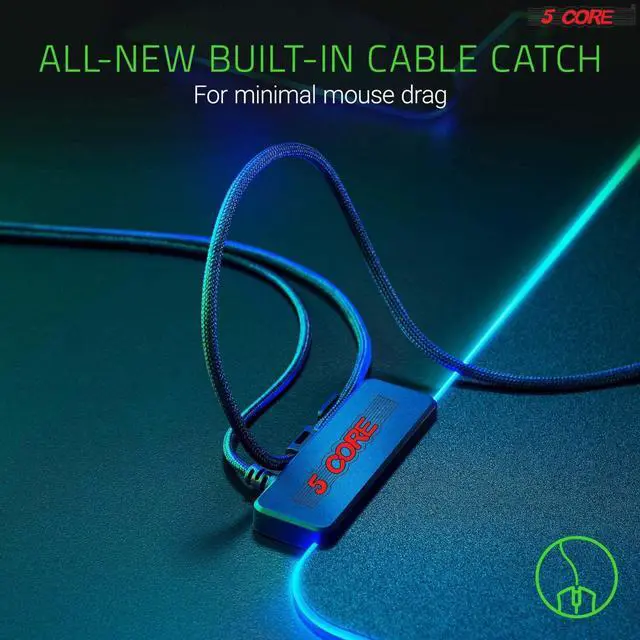 Alt view image 6 of 7 - Products Mouse Pad Gaming Large Mousepad RGB LED Desk Mouse Mat Laptop PC Computer Notebook Glowing 12 Modes 5 Core MP 300