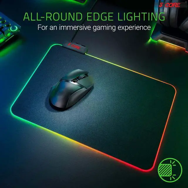 Alt view image 7 of 7 - Products Mouse Pad Gaming Large Mousepad RGB LED Desk Mouse Mat Laptop PC Computer Notebook Glowing 12 Modes 5 Core MP 300