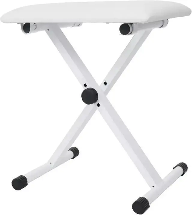 Main image of 5 Core Portable Piano Keyboard Music X-Style Adjustable Padded Stool Chair Seat Bench White KBB 02 WH
