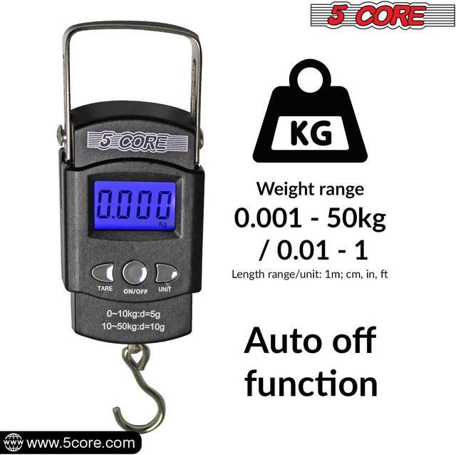 Alt view image 4 of 7 - 5 Core Luggage Scale Handheld Portable Electronic Digital Hanging Bag Weight Scales Travel 110 LBS 50 KG LS-006