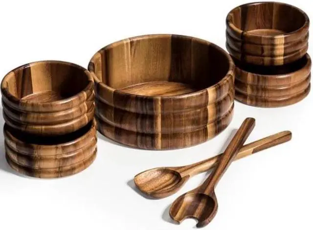 Main image of 7 Piece - Large Salad Bowl with Servers and 4 Individuals