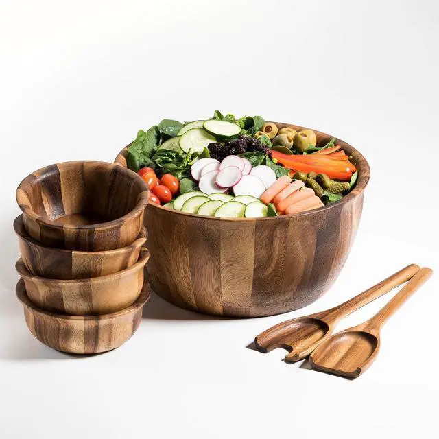 Alt view image 2 of 2 - Kalmar Home 7 Piece - X-Large Salad Bowl with Servers and 4 Individuals