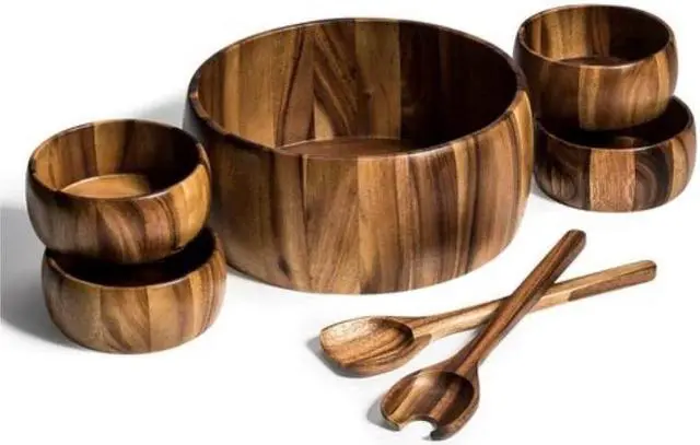 Main image of Kalmar Home 7 Piece - X-Large Salad Bowl with Servers and 4 Individuals